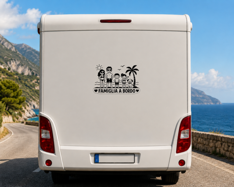 Adesivi Famiglia a Bordo per Camper e Roulotte